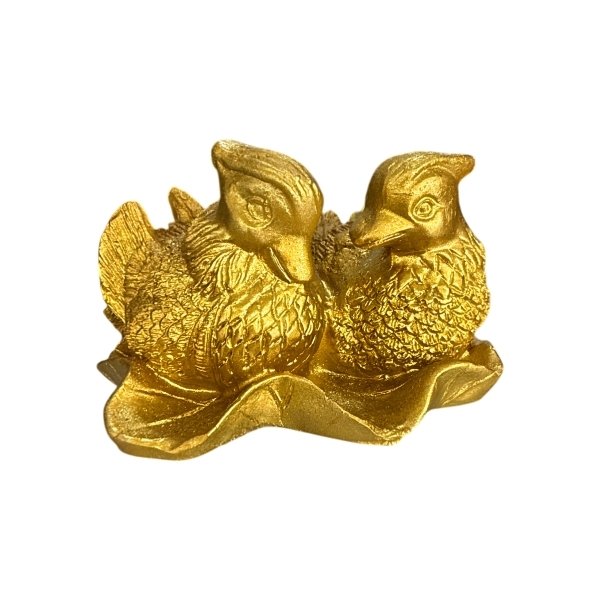 Pato Mandarín Pareja Dorado