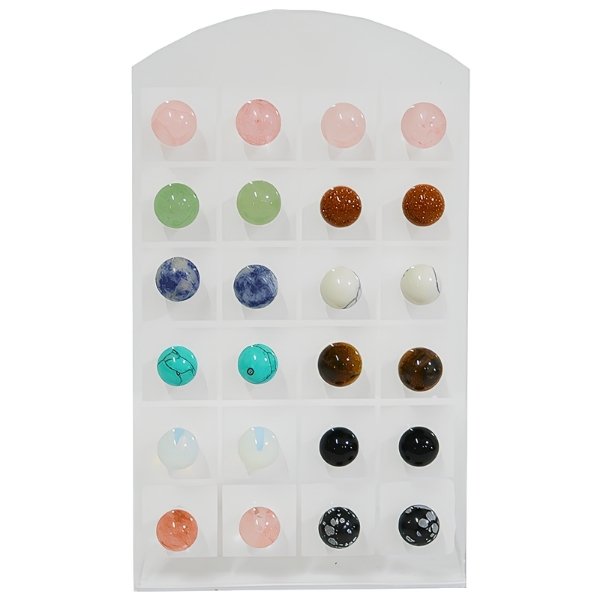 Aretes Redondos Tipo Cuarzo Par