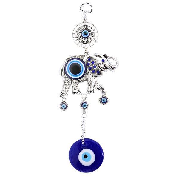 Colgante Ojo Turco Elefante Puntillismo Metal