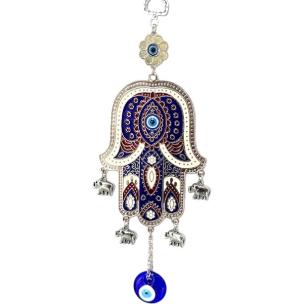 Colgante Mano Hamsa Ojo Turco Metal