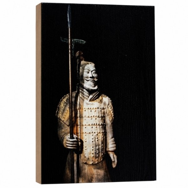 Cuadro Guerrero Terracota Madera