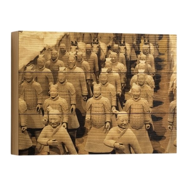 Cuadro Guerreros Terracota Madera