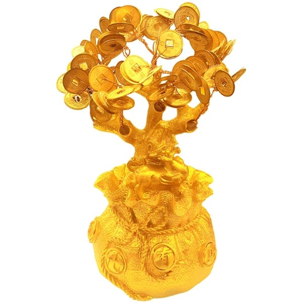 Árbol Bolsa Dinero Monedas Chinas