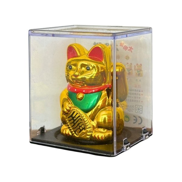 Gato Neko Solar Mini Dorado - Imagen 3