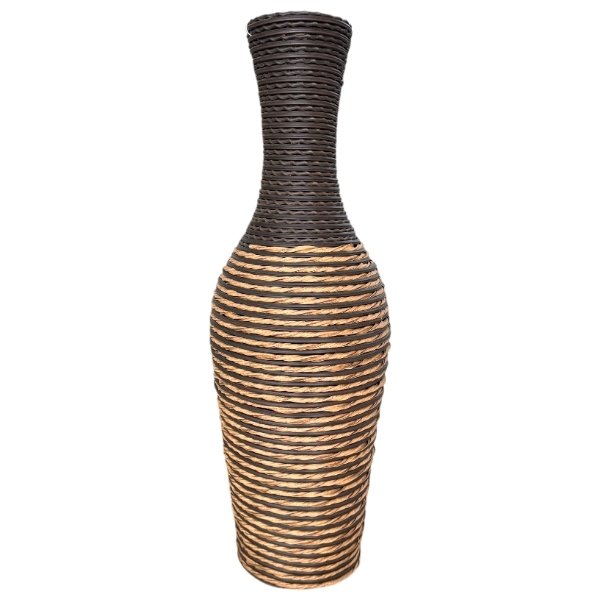 Jarrón Estilo Ratán Café 60 cm