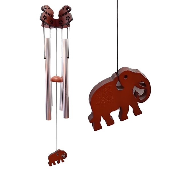 Móvil Elefante Madera 4 Tubos