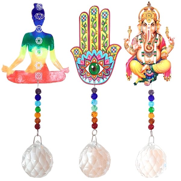 Colgante 7 Chakras Figuras Surtida Esfera Facetada