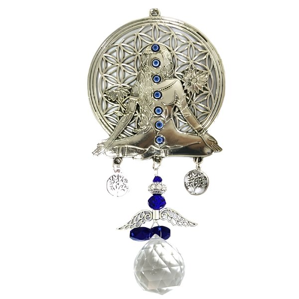 Colgante Mujer 7 Chakras Esfera Facetada Metal