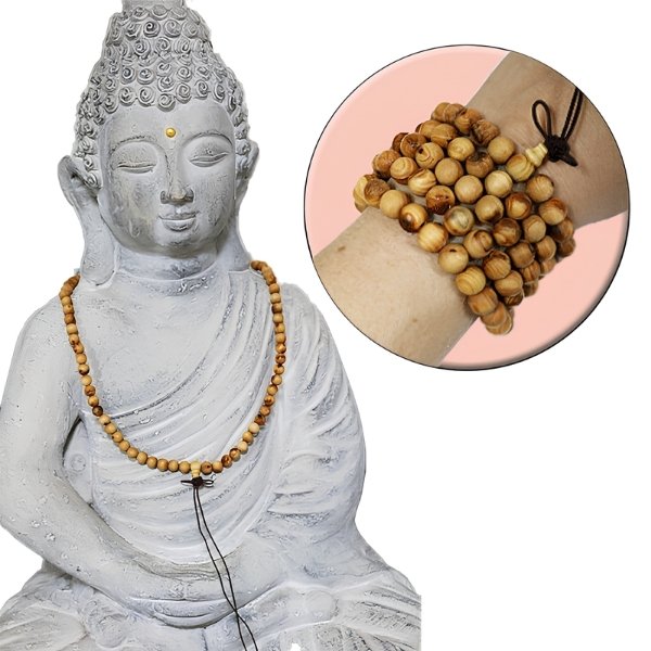 Japa Mala Budista Jaspe Madera 108 Cuentas