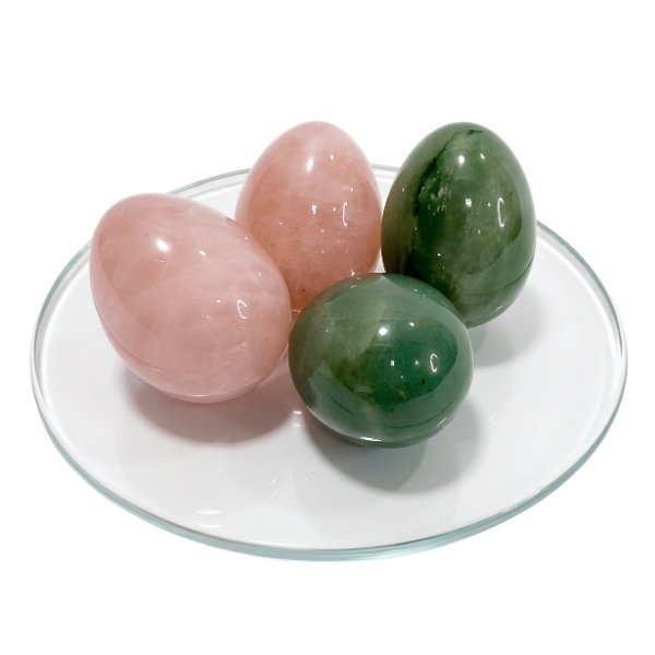 Huevo Yoni Cuarzo Jade/Rosa Pequeño