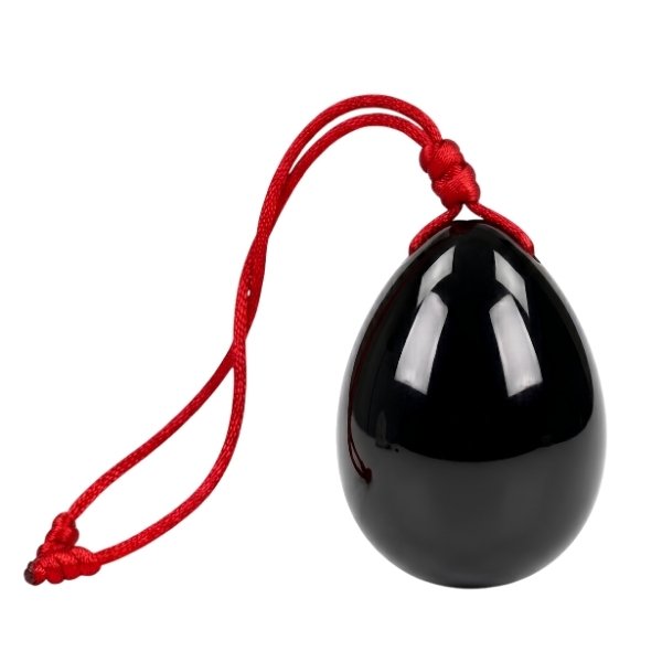 Huevo Yoni Cuarzo Obsidiana Hilo