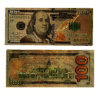 Billete Plactico Dolar Dorado Cinta Negra 15.5 x 6.5cm