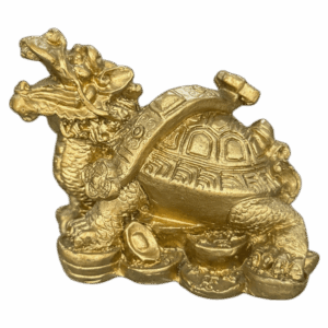 Tortuga Dragon Lingote/Ruyi Poliresina Dorado 6.5 cm