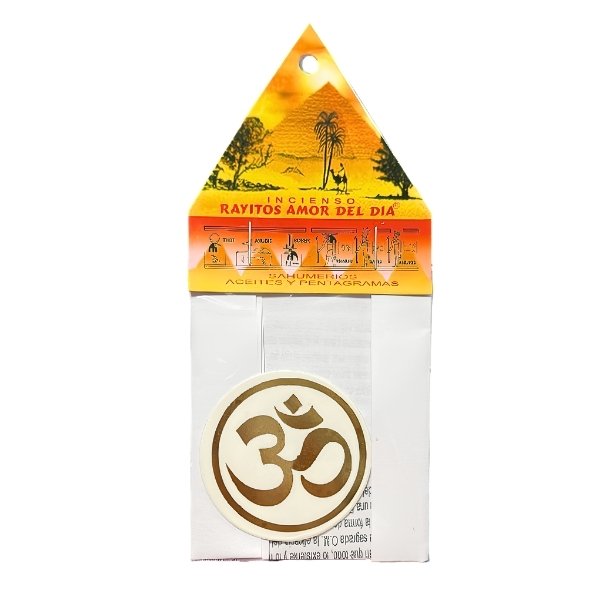 Adhesivo Símbolo Ohm y Flor De La Vida  7cm