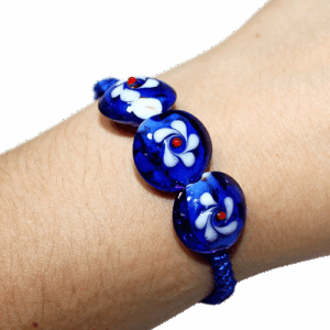 Pulsera Tejida Ovalada Flor Ovalada