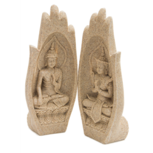 Manos Buda Joven Meditando Interior Piedra Beige 28cm