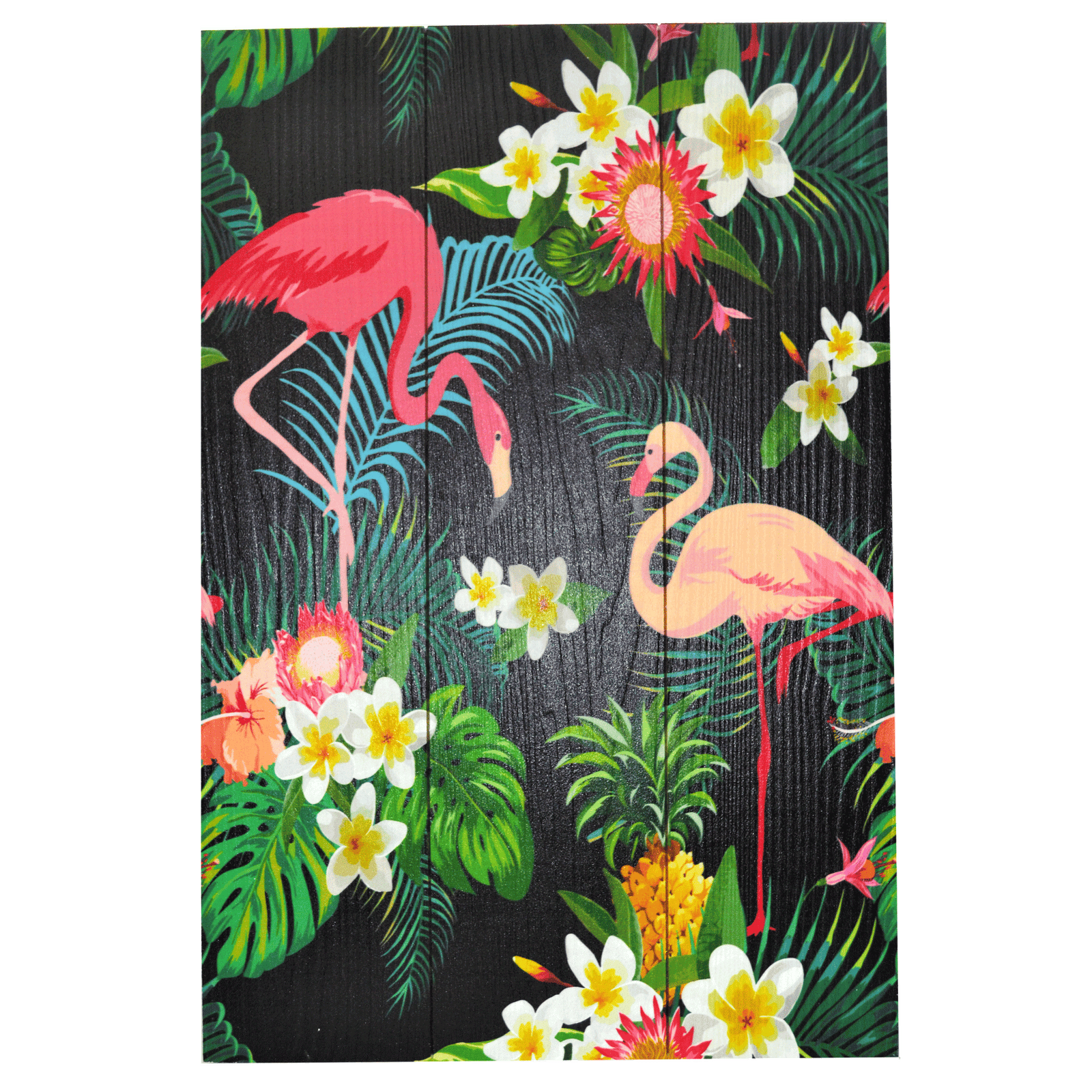 Cuadro Flamencos Piña Madera