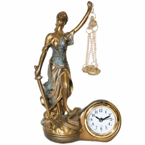 Diosa Justicia Reloj Poliresina 19.5 cm
