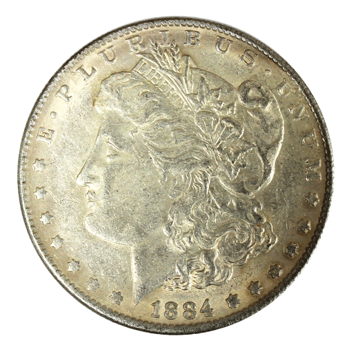 Moneda One Dollar Plateada 4.5 cm