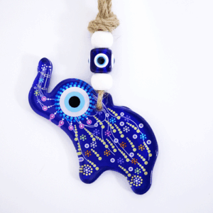 Ojo Turco Elefante Decorado Vidrio 21 cm