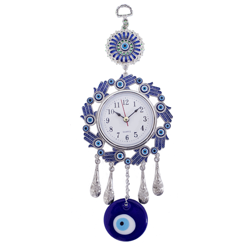 Ojo Turco Reloj Mano Fatima Azules Metal 27cm