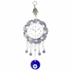 Ojo Turco Reloj Mano Fatima Plateadas Metal 28 cm