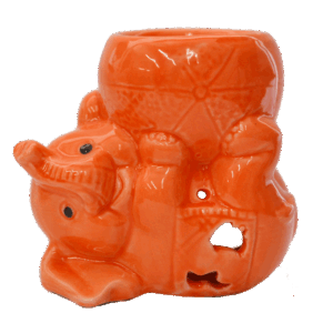 Pebetero Elefante Boca Arriba Ceramica Brillante
