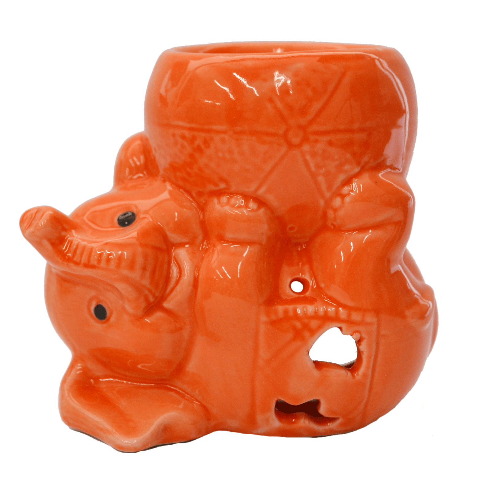 Pebetero Elefante Boca Arriba Ceramica Brillante