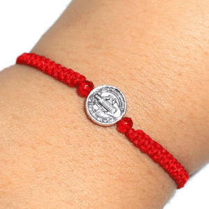 Pulsera Tejida Medalla San Benito