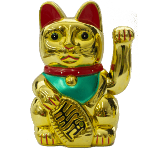 Gato Neko Plastico Dorado 25cm