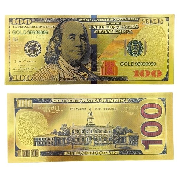 Billete Dólar Dorado Franja Negra