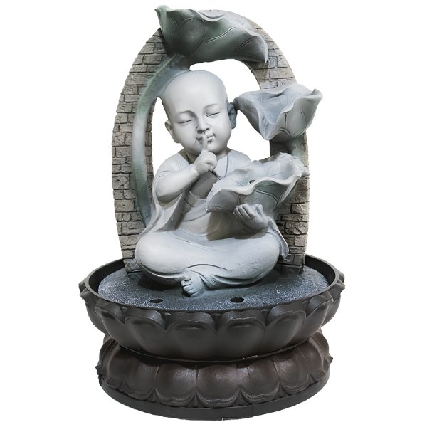 Fuente Buda Shaolin Silencio Hojas